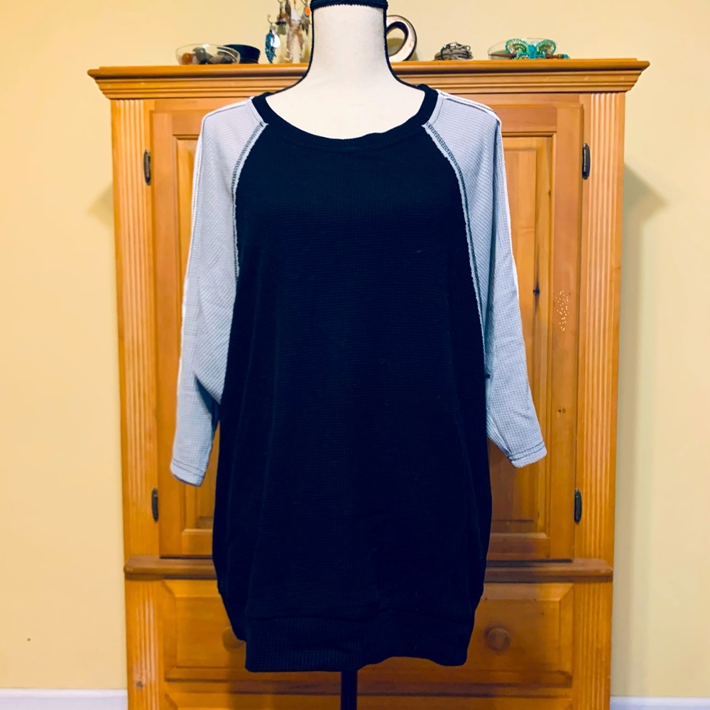 Oversized Umgee batwing waffle knit top